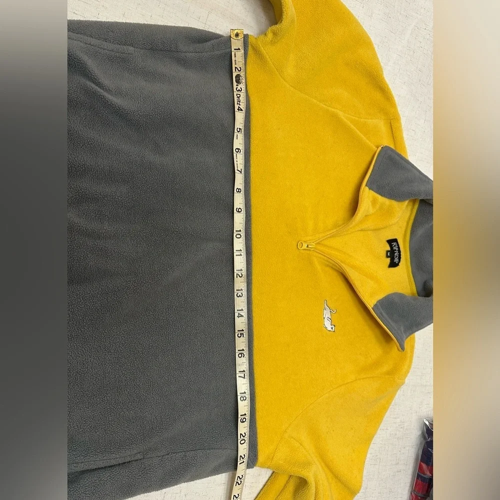 Ripndip Yellow and Gray Off-the-Shoulder Sweater